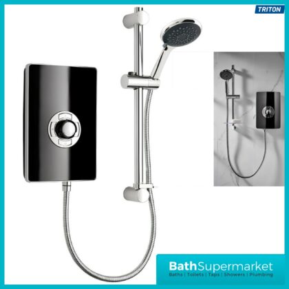 Triton Aspirante Gloss Black Electric Shower 8.5kW Or 9.5kW