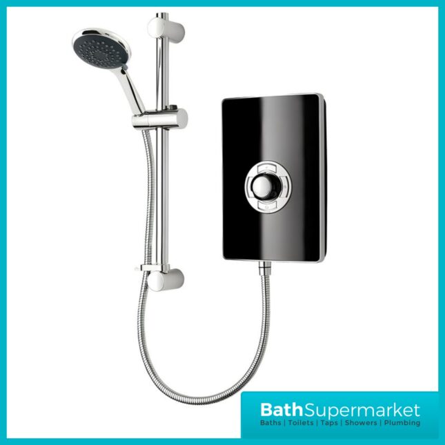 Triton Aspirante Gloss Black Electric Shower 8.5kW Or 9.5kW