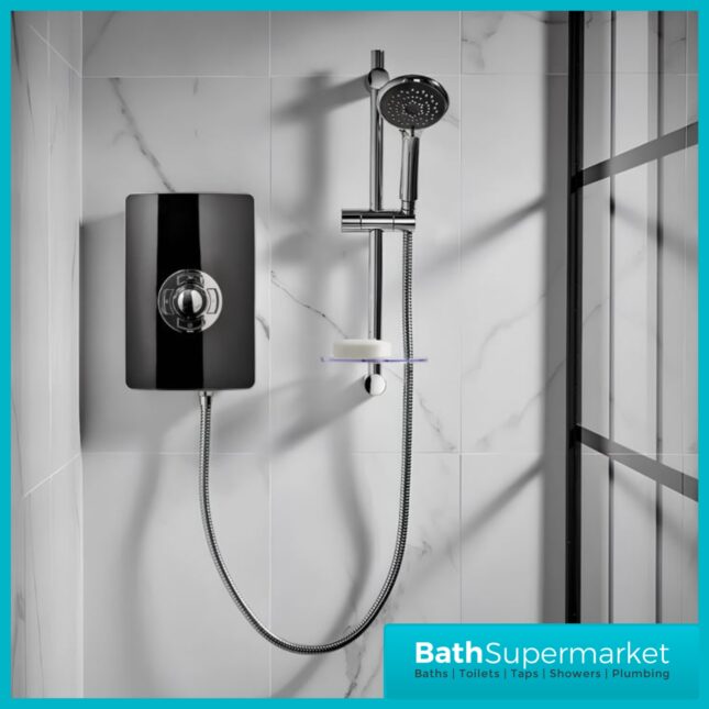 Triton Aspirante Gloss Black Electric Shower 8.5kW Or 9.5kW