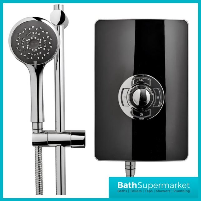 Triton Aspirante Gloss Black Electric Shower 8.5kW Or 9.5kW