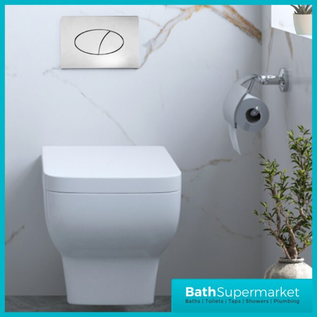 Kartell Korsika Square Wall Hung Pan With Soft Close Seat 490mm Projection