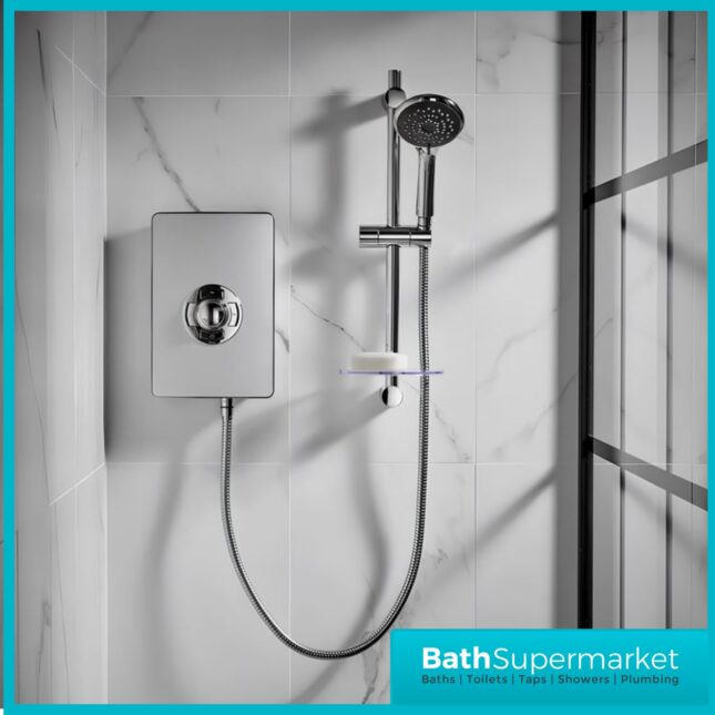 Triton Aspirante Brushed Steel Electric Shower 8.5kW Or 9.5kW