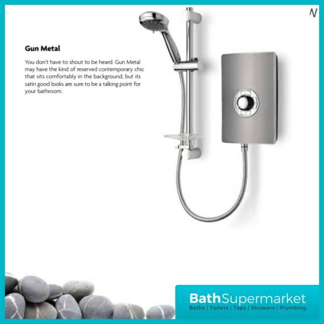 Triton Aspirante Gunmetal Electric Shower 8.5kW Or 9.5kW