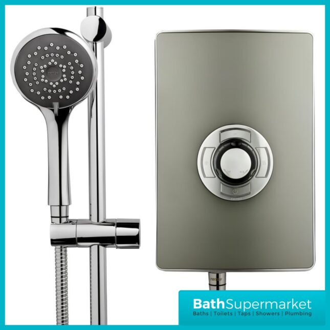 Triton Aspirante Gunmetal Electric Shower 8.5kW Or 9.5kW