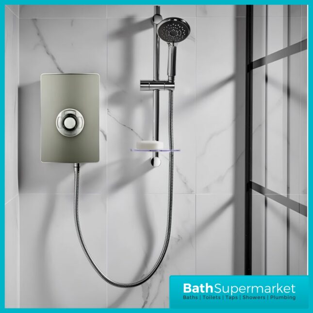 Triton Aspirante Gunmetal Electric Shower 8.5kW Or 9.5kW