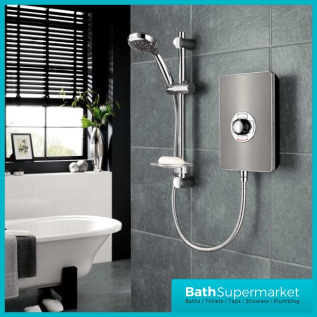 Triton Aspirante Gunmetal Electric Shower 8.5kW Or 9.5kW