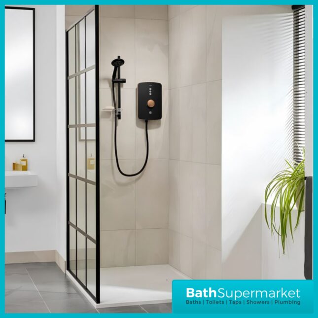 Triton Amala Black/Brushed Copper Electric Shower 8.5kW Or 9.5kW