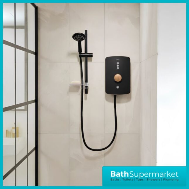 Triton Amala Black/Brushed Copper Electric Shower 8.5kW Or 9.5kW