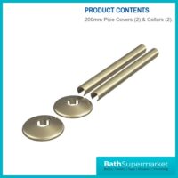 Enzo Radiator Pipe Covers and Collars Set Brushed Brass 16mm x 200mm