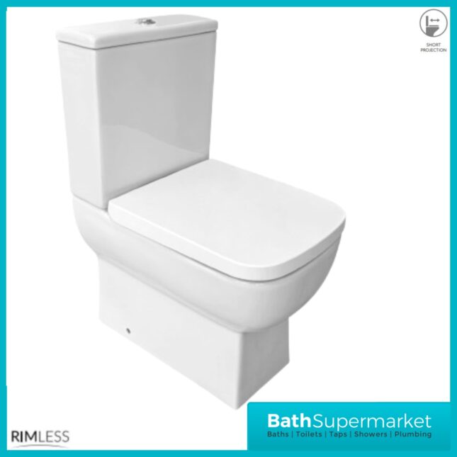 Sognare Choices 550 Square Compact Closed Back WC Pan & Toilet Seat
