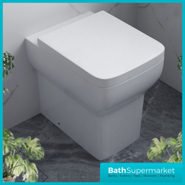 Kartell Korsika Square Back To Wall Toilet Pan With Soft Close Seat