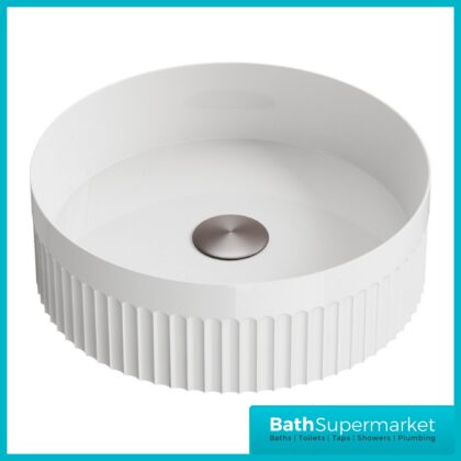 Sognare Fluted White Round Countertop Basin 360mm