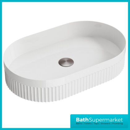 Sognare Fluted White Oval Countertop Basin 575mm x 360mm