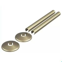 Enzo Brushed Brass 4 Piece Radiator Pipe Covers And Collars Set 16mm x 200mm