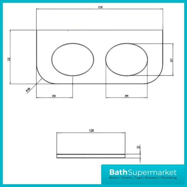 Tavistock Lansdown Matt Black Curved Underslung Double Basin Vanity Unit 1200mm