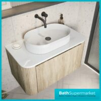 Sognare Fluted White Oval Countertop Basin 575mm x 360mm