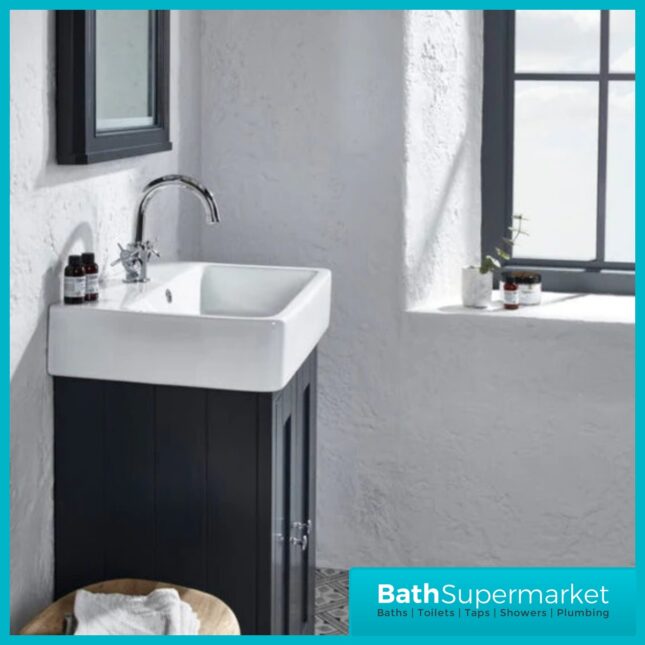 Tavistock Lansdown Matt Black Floorstanding Vanity Basin Unit 575mm - 1 Or 2 Tap Hole