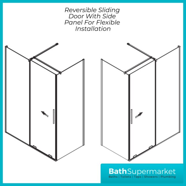 Sognare Momentum Chrome Sliding Wetroom Door & Optional Side Panel 2000mm