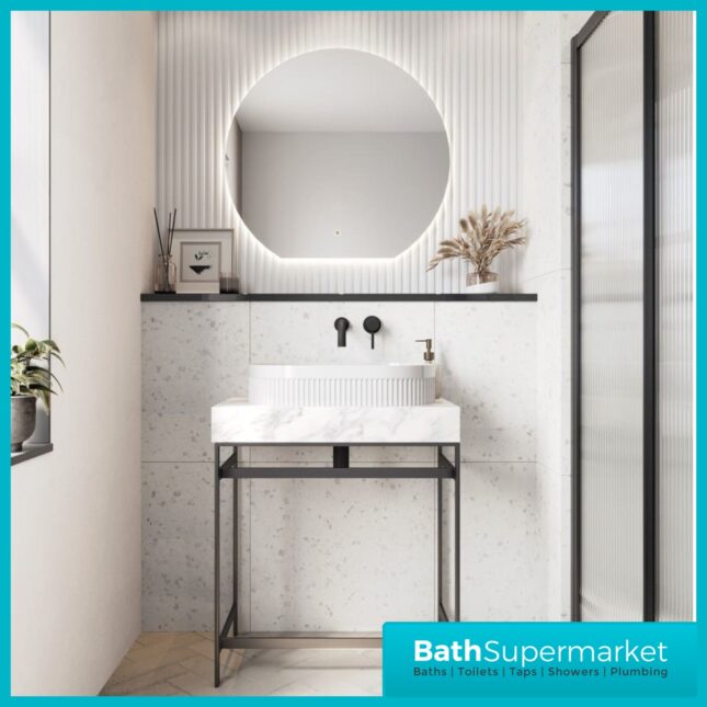 Sognare Fluted White Oval Countertop Basin 575mm x 360mm
