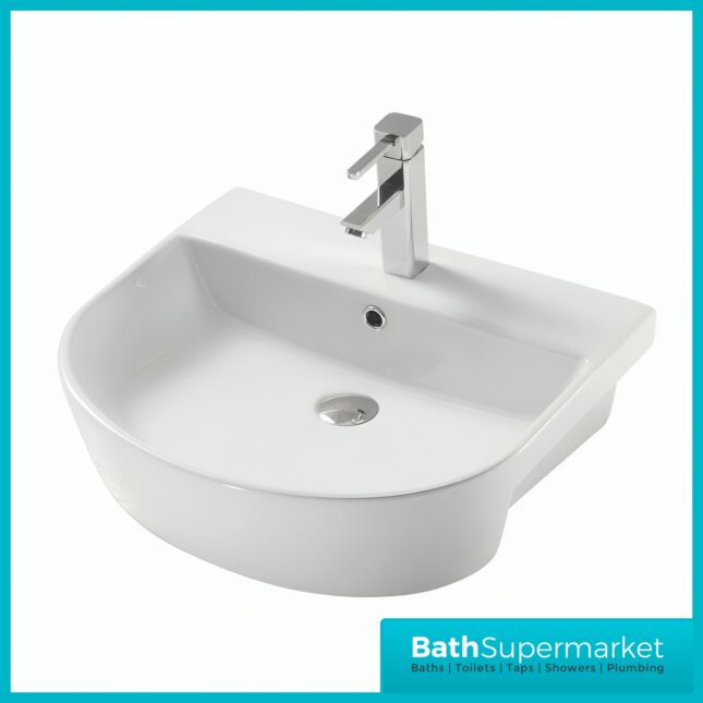 Sognare Middleton White Semi-Recessed Basin – 560 x 470mm
