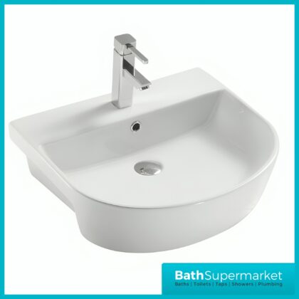 Sognare Middleton White Semi-Recessed Basin – 560 x 470mm
