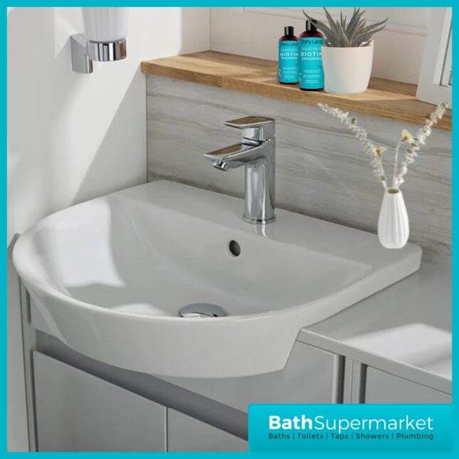 Sognare Middleton White Semi-Recessed Basin – 560 x 470mm