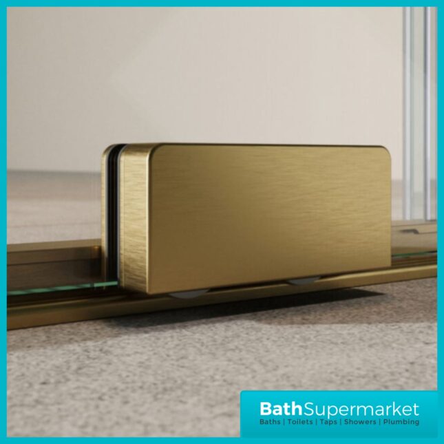 Sognare Momentum Brushed Brass Sliding Wetroom Door & Optional Side Panel 2000mm