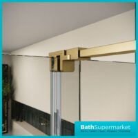 Sognare Momentum Brushed Brass Sliding Wetroom Door & Optional Side Panel 2000mm