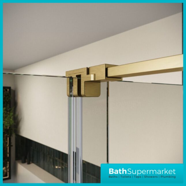 Sognare Momentum Brushed Brass Sliding Wetroom Door & Optional Side Panel 2000mm