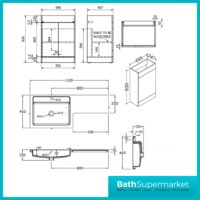 Matrix Matt Black L Shaped Combination Basin WC Unit Pack 1100mm – LH/RH