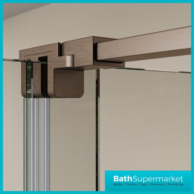 Sognare Momentum Brushed Bronze Sliding Wetroom Door & Optional Side Panel 2000mm