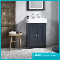 Tavistock Lansdown Matt Black Floorstanding Vanity Basin Unit 575mm – 1 Or 2 Tap Hole
