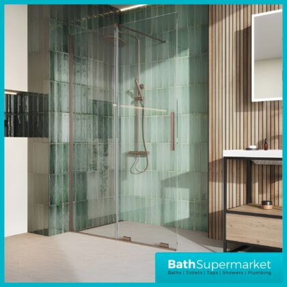 Sognare Momentum Brushed Bronze Sliding Wetroom Door & Optional Side Panel 2000mm