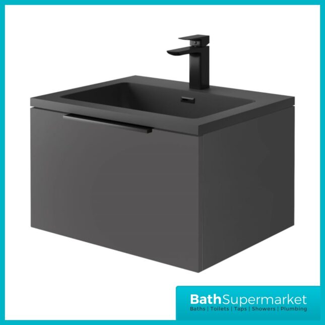 Sognare Ambience LED Wall Mounted Vanity Unit With Grey Basin 600mm