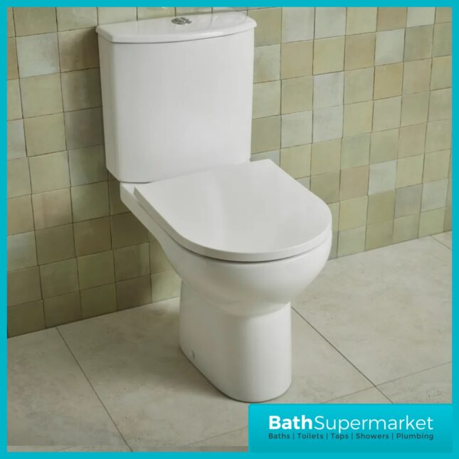 Tavistock Levant White Rimless Close Coupled WC Toilet & Thermoset Soft Close Seat