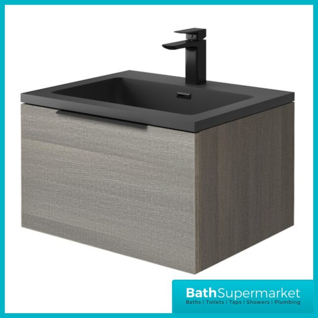 Sognare Ambience LED Wall Mounted Vanity Unit With Grey Basin 600mm