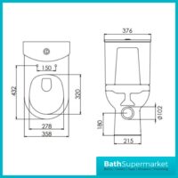 Tavistock Levant White Rimless Close Coupled WC Toilet & Thermoset Soft Close Seat