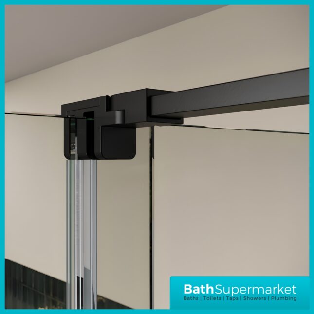 Sognare Momentum Black Sliding Wetroom Door & Optional Side Panel 2000mm High
