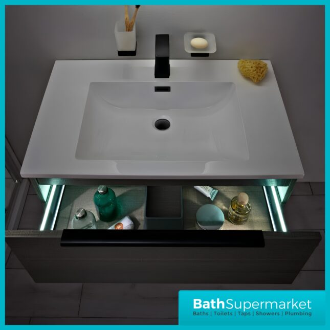 Sognare Ambience LED Wall Mounted Vanity Unit With Grey Basin 600mm
