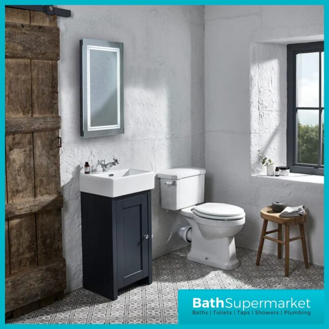 Tavistock Lansdown Matt Black Floorstanding Cloakroom Vanity Basin Unit 430mm