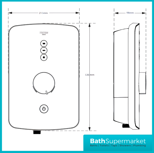 Triton Amala Black/Brushed Copper Electric Shower 8.5kW Or 9.5kW