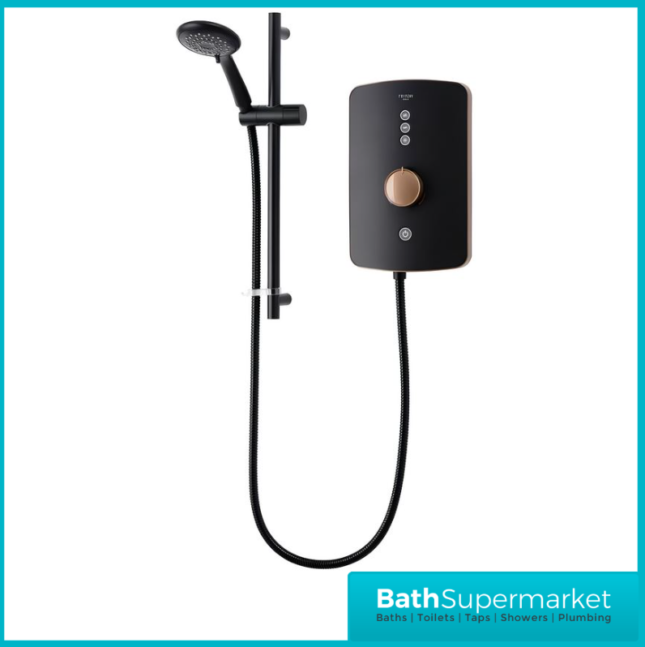 Triton Amala Black/Brushed Copper Electric Shower 8.5kW Or 9.5kW