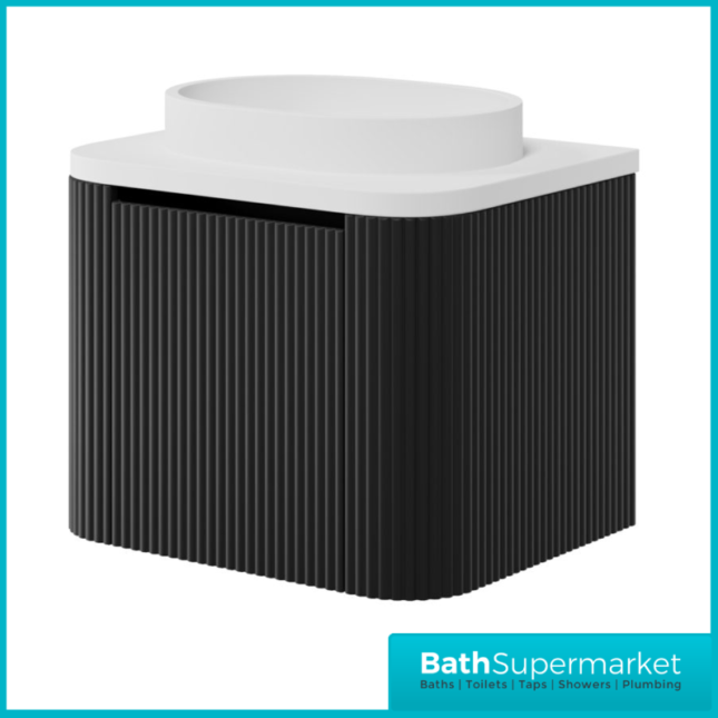 Sognare Linea Curve Matte Black Countertop Basin Unit 600mm & Optional Leg Frame