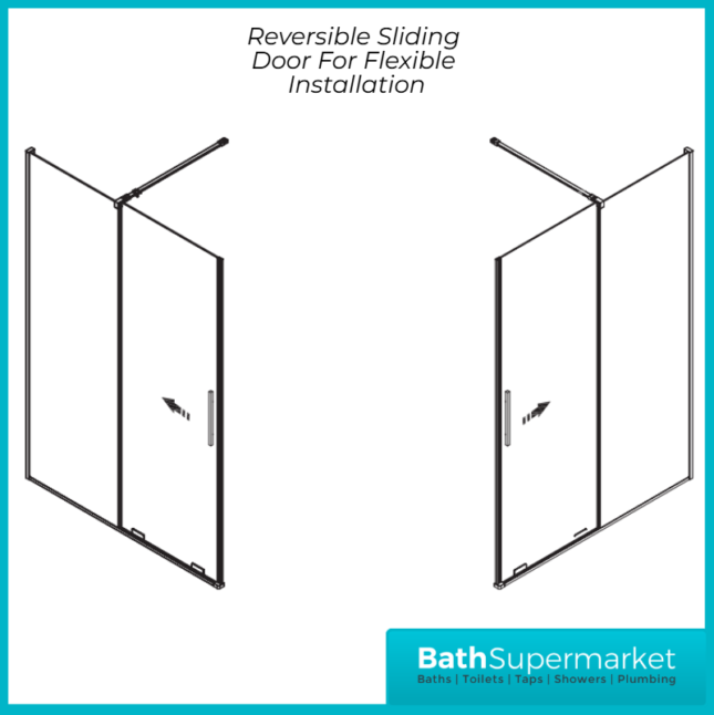 Sognare Momentum Chrome Sliding Wetroom Door & Optional Side Panel 2000mm