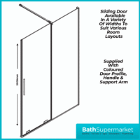 Sognare Momentum Brushed Bronze Sliding Wetroom Door & Optional Side Panel 2000mm