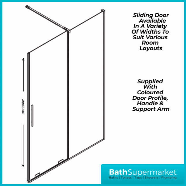 Sognare Momentum Brushed Bronze Sliding Wetroom Door & Optional Side Panel 2000mm