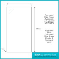 Sognare Momentum Brushed Brass Sliding Wetroom Door & Optional Side Panel 2000mm