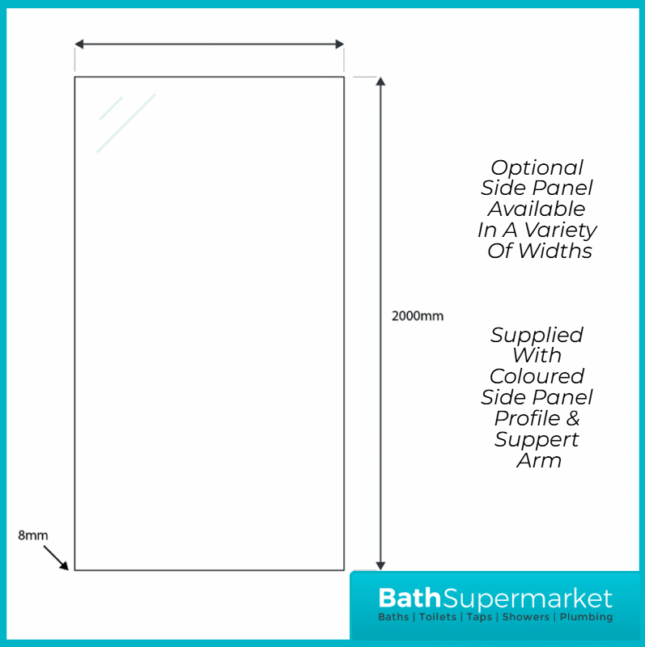Sognare Momentum Brushed Brass Sliding Wetroom Door & Optional Side Panel 2000mm