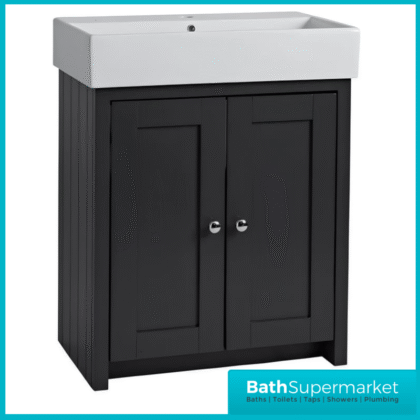 Tavistock Lansdown Matt Black Floorstanding 1 Tap Hole Vanity Basin Unit 700mm