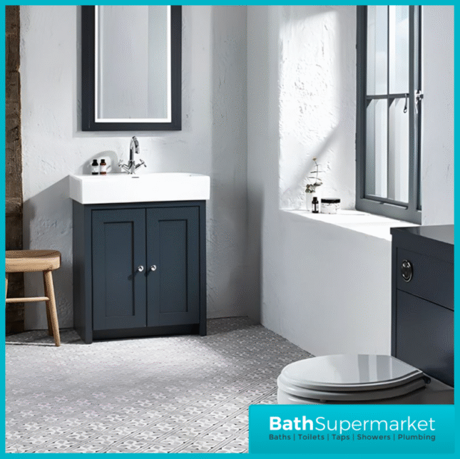 Tavistock Lansdown Matt Black Floorstanding 1 Tap Hole Vanity Basin Unit 700mm